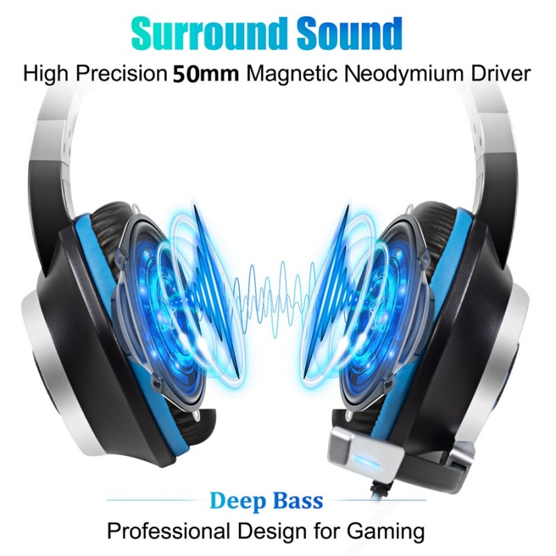 GH-3 3.5mm Game Gaming Headphone Headset Earphone Headband with Microphone LED Light for Laptop Tablet Mobile PhonesMobile phones or PS4 /PS4 pro/PS4 slim/Xbox one/Xbox one S/Xbox one X
