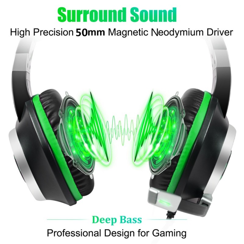 GH-3 3.5mm Game Gaming Headphone Headset Earphone Headband with Microphone LED Light for Laptop Tablet Mobile PhonesMobile phones or PS4 /PS4 pro/PS4 slim/Xbox one/Xbox one S/Xbox one X