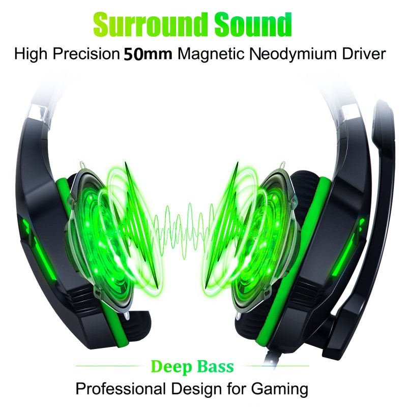 GH-4 3.5mm Game Gaming Headphone Headset Earphone Headband with Microphone LED Light for Laptop Tablet Mobile PhonesMobile phones or PS4 /PS4 pro/PS4 slim/Xbox one/Xbox one S/Xbox one X/PS5