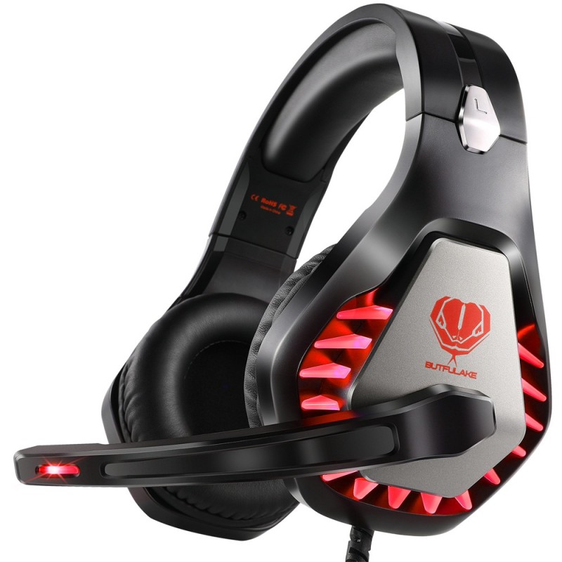 GH-1 3.5mm Game Gaming Headphone Headset Earphone Headband with Microphone LED Light for Laptop Tablet Mobile PhonesMobile phones or PS4 /PS4 pro/PS4 slim/Xbox one/Xbox one S/Xbox one X - red